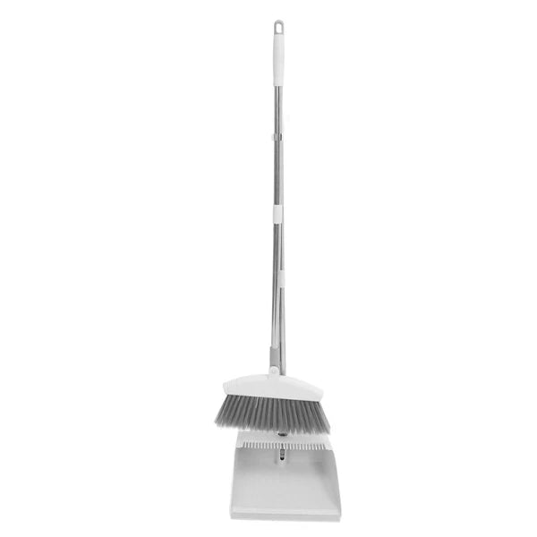 2 Sets Broom and Dustpan Set, Heavy Duty Dustpan Broom Set,-