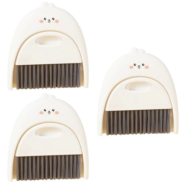3 Sets Dustpane and Brush Set Small Mini Scrub Dust Pan-