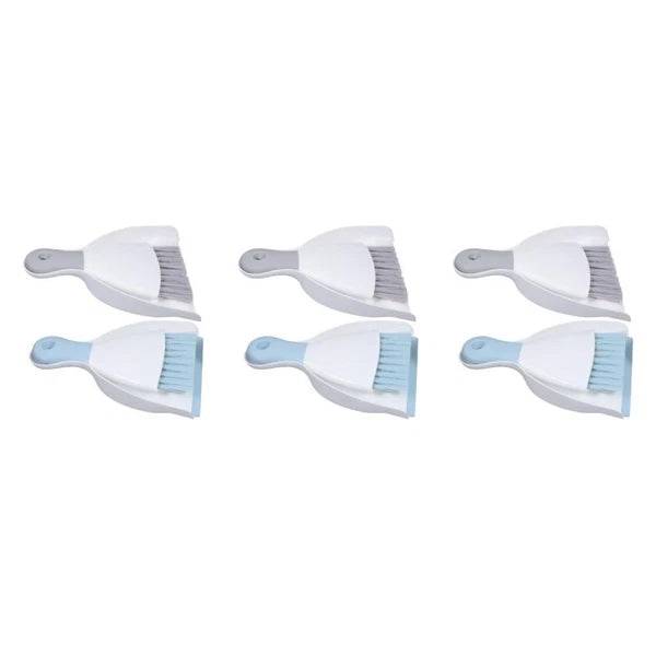 3-Piece Small Broom and Dustpan Set, 4-Piece Mini Trash Can with-