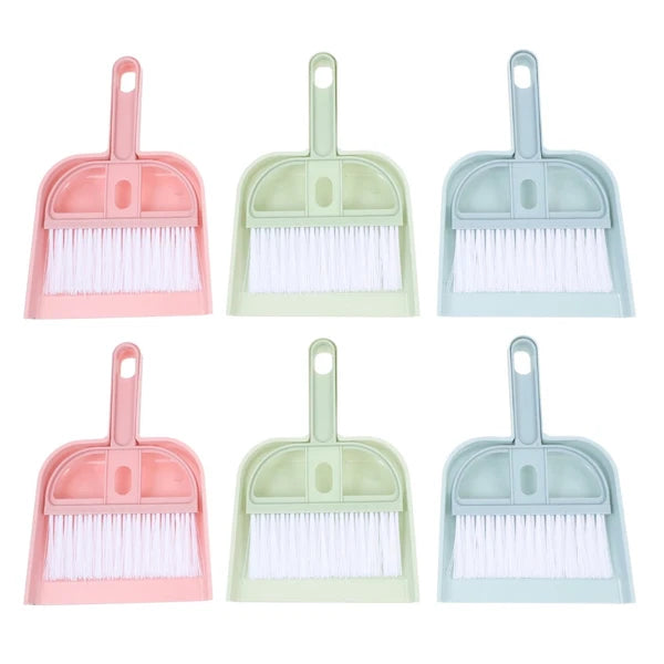 6 Sets Cleaning Artifact Set Small Broom With Dustpan And-