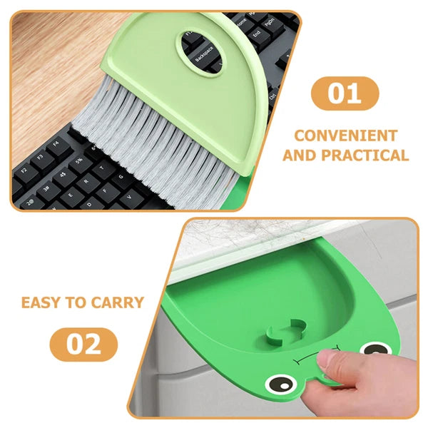 3 Sets Desktop Dustpan Brush Set, Small Mini Scrubber, Dustpan,-