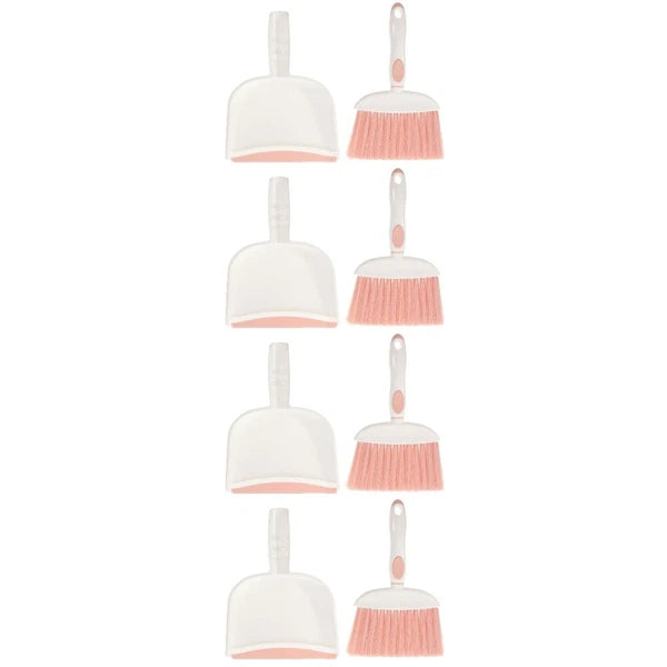 4 Sets Small Broom, Dustpan Set, Table Broom, Broom, Brush and-