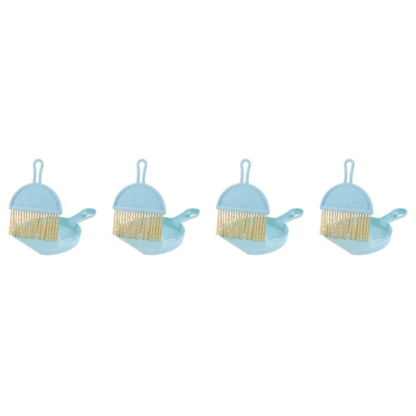 4 Sets Mini Dustpan and Brush Set, Small Broom and Dustpan,-