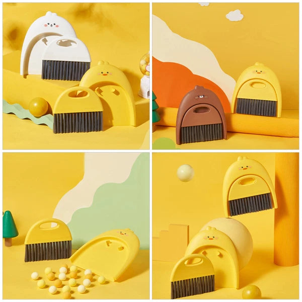 2 Sets Dustpan and Brush Set, Small Mini Scrubber, Dustpan,-