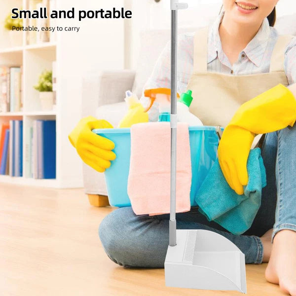 2 Sets Broom Set with Long Handle, Collapsible Broom Dustpan Set,-