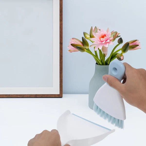 2 Piece Mini Dustpan and Brush Set, 4 Piece Small Broom and-