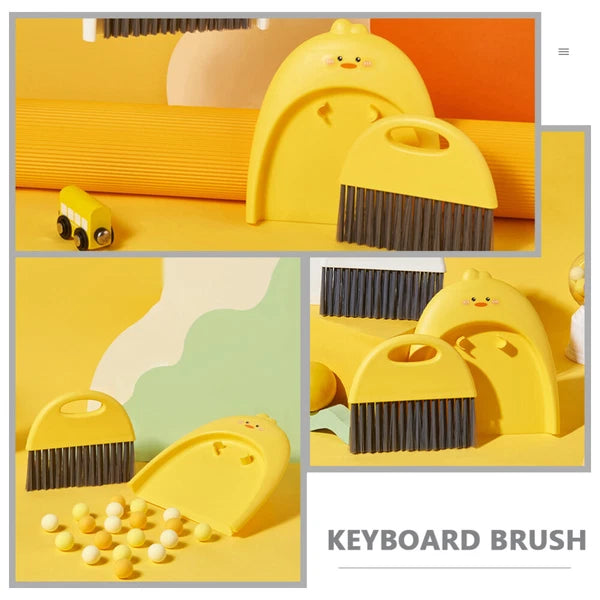 3 Sets Small Broom and Dustpan, Cleaning Kit, Cartoon Sweeper with-