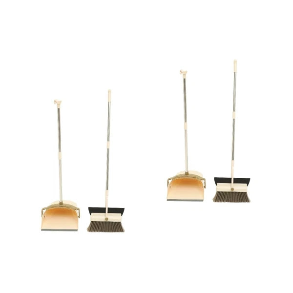 2 Sets Dustpan and Broom Set, Long Handle Broom, Dustpan, Broom,-