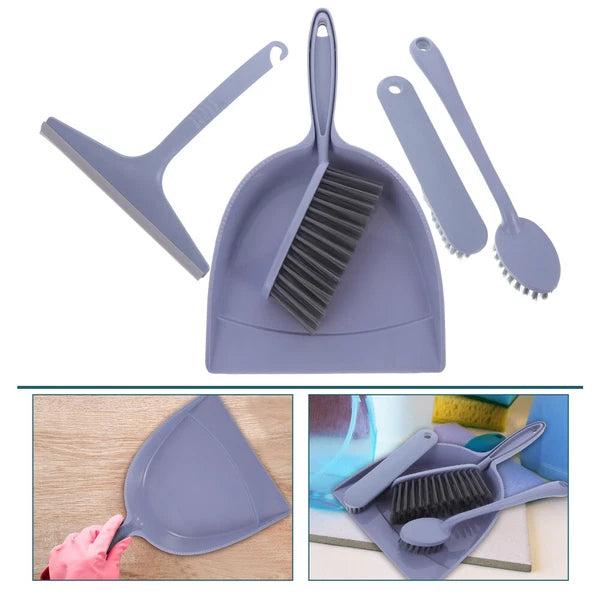 4 Sets Rubbish Bin Mini Broom Set Office Cleaning Brush Child-