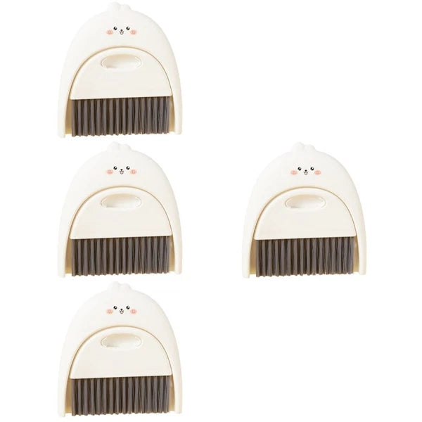 4 Sets Mini Dustpan and Broom Set, Cartoon Small Broom and-