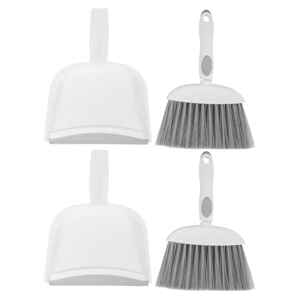 2 Sets Mini Dustpan and Brush Set, Small Broom and Dustpan,-