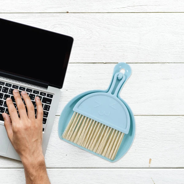 4 Sets Mini Dustpan and Brush Set, Small Broom and Dustpan,-