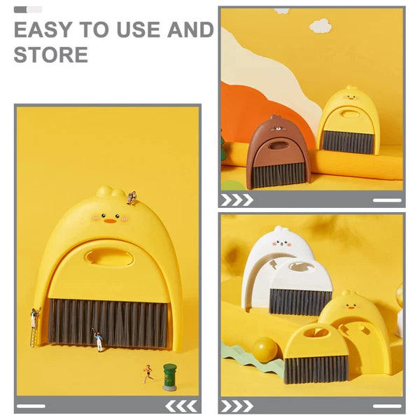 2 Sets Dustpan and Brush Set, Small Mini Scrubber, Dustpan,-