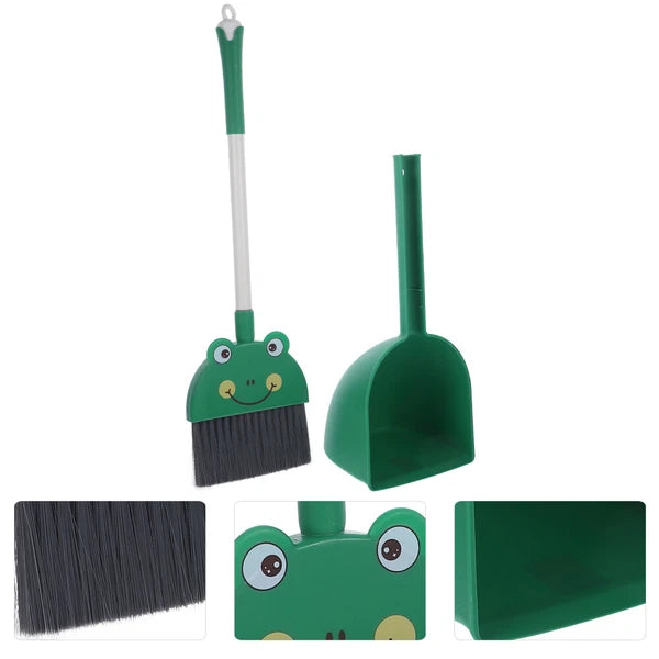 2 Sets Kids Broom and Dustpan Kit Cartoon Broom Dustpan Set Adorable-
