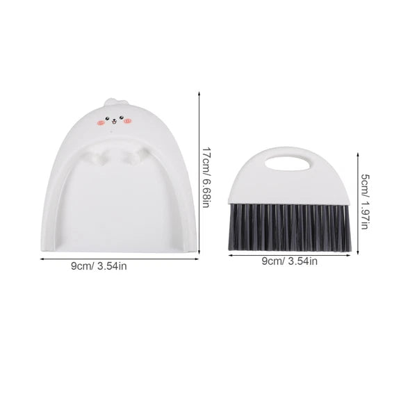 3 Sets Mini Dustpan and Broom Set, Cartoon Small Broom and-