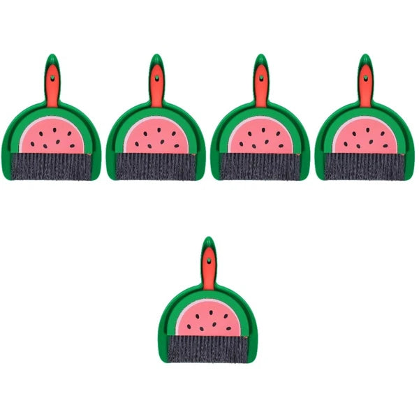 5 Sets Mini Dustpan and Broom Set with Fruit Motif, Small Broom and-