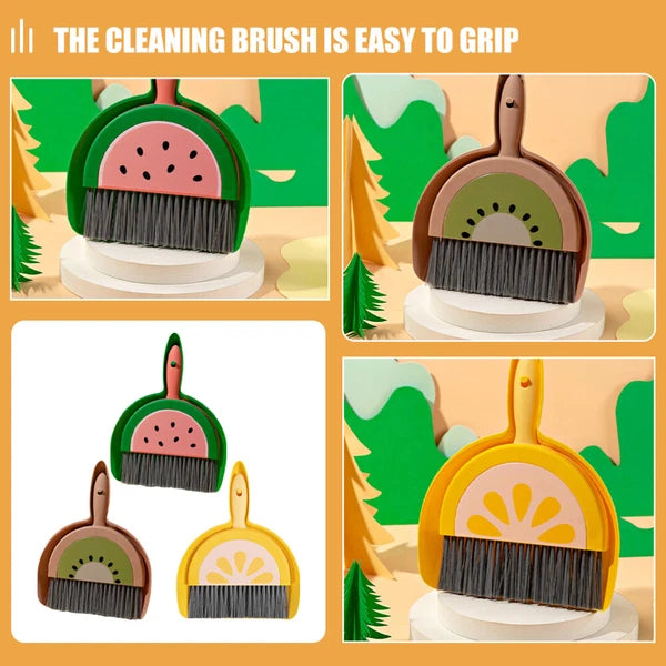2 PCS Fruit Mini Broom Set Small Sweeping Brush For Countertop Child Office-