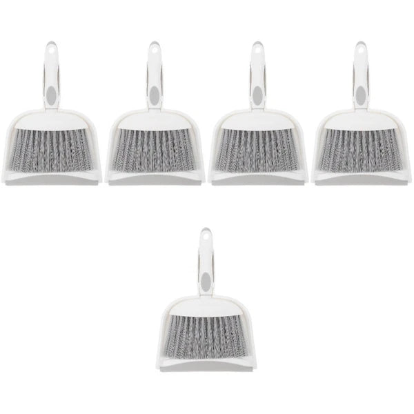 5 Sets Mini Dustpan and Brush Set, Small Broom and Dustpan,-