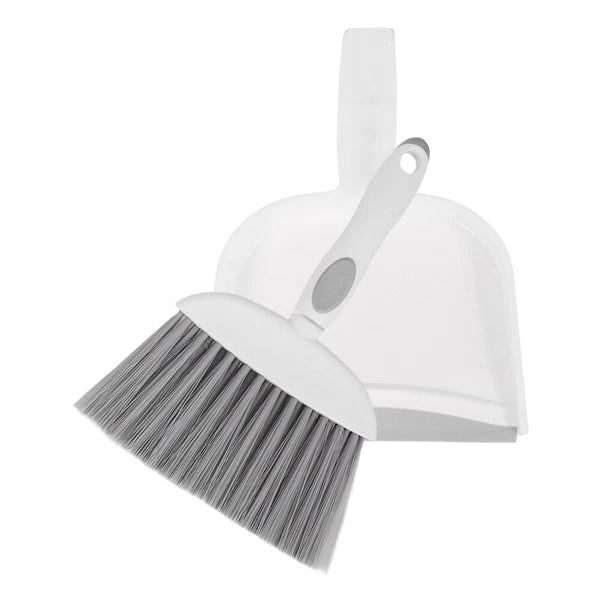 2 Sets Table Cleaning Small Broom with Dustpan Plastic Mini Duster-