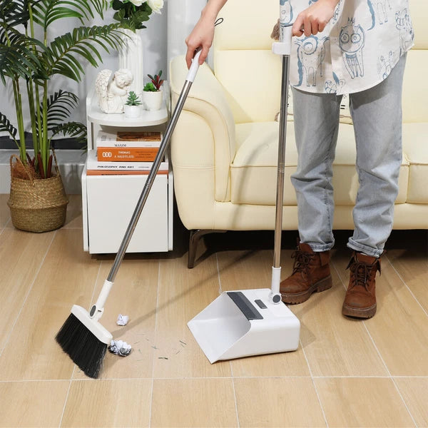 2 Sets Broom and Dustpan, Broom with Dustpan Set, 3-in-1 Folding-