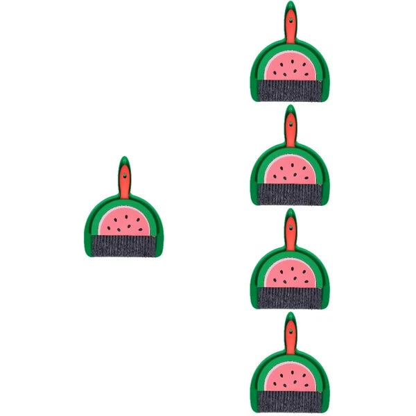 5 Sets Mini Dustpan and Broom Set with Fruit Motif, Small Broom and-