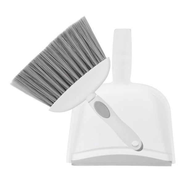 2 Sets Table Cleaning Small Broom with Dustpan Plastic Mini Duster-