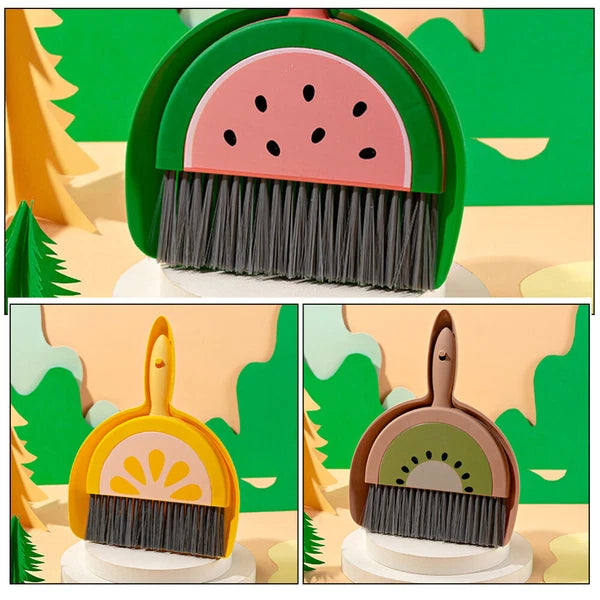 2 PCS Fruit Mini Broom Set Small Sweeping Brush For Countertop Child Office-