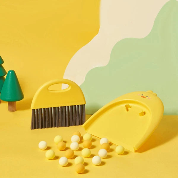 3 Sets Small Broom and Dustpan, Cleaning Kit, Cartoon Sweeper with-
