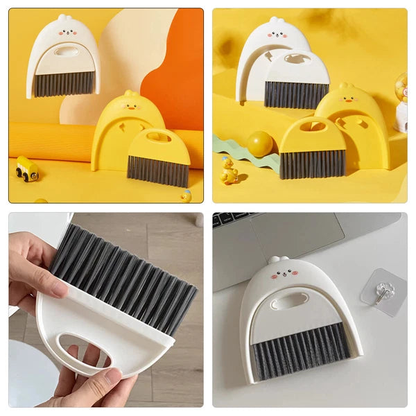 3 Sets Small Broom and Dustpan Set, Desktop Cleaning Tool,-