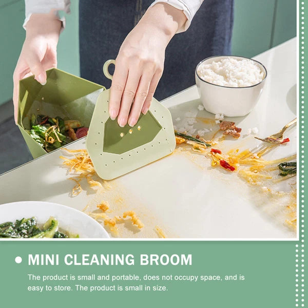 2 Sets Mini Broom Toddler Portable Dustpan Table And Brush-