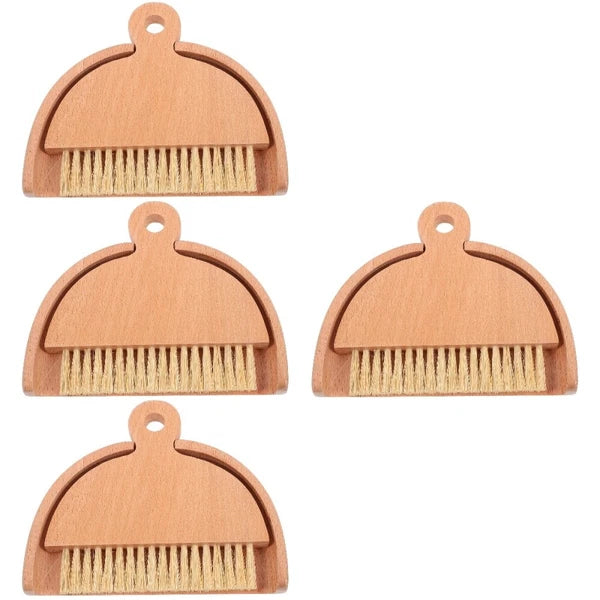 4 Sets Dustpan and Brush Set, Small Mini Scrubber, Dustpan,-