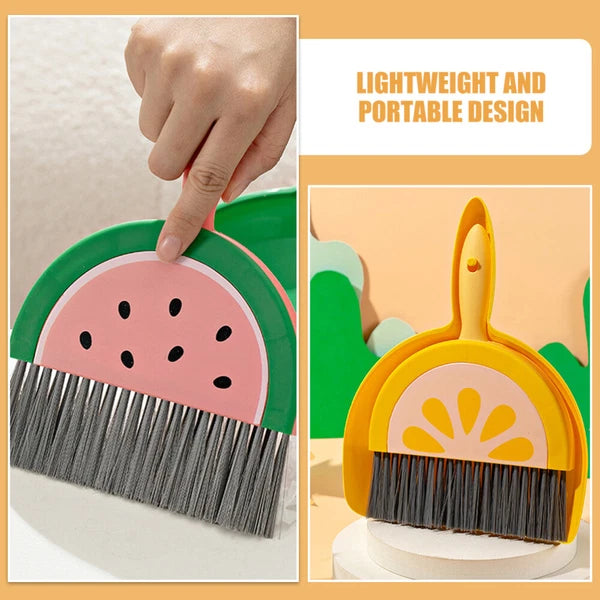 2 PCS Fruit Mini Broom Set Small Sweeping Brush For Countertop Child Office-