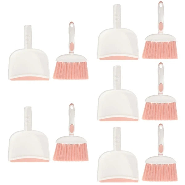 5 Sets Mini Broom and Dustpan Set, Daily Cleaning,-