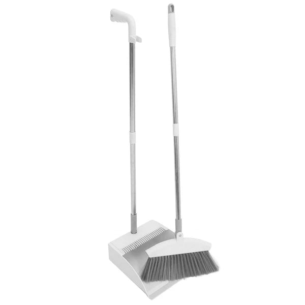2 Sets Broom Set with Long Handle, Collapsible Broom Dustpan Set,-