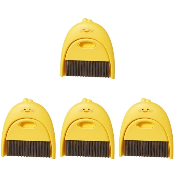 4 Sets Small Broom and Dustpan, Cleaning Kit, Cartoon Sweeper with-