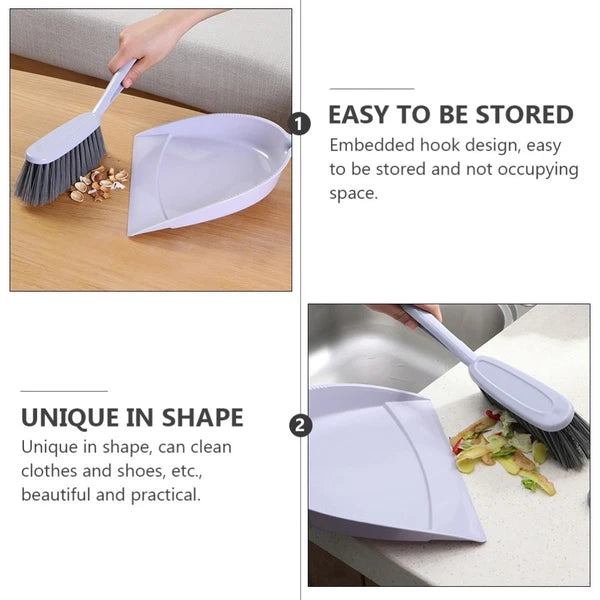 2 Pack Broom Dustpan Child Mini Brooms Small Cleaning Brush for Desk