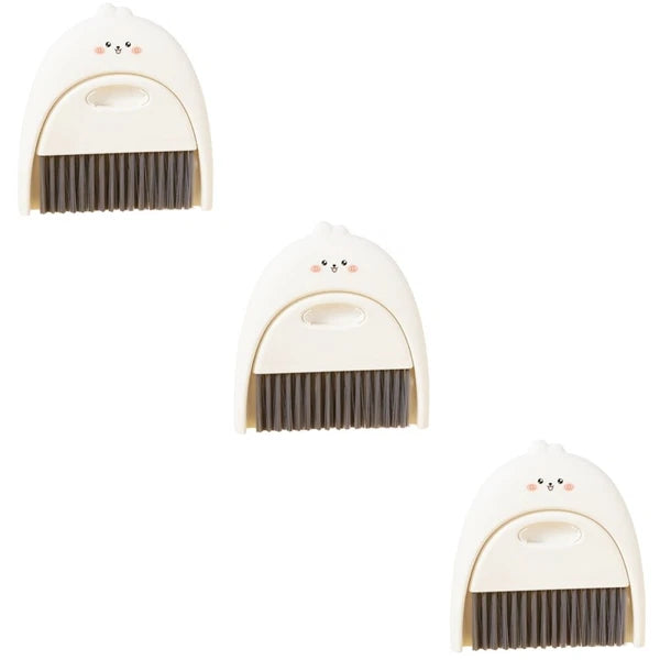 3 Sets Dustpane and Brush Set Small Mini Scrub Dust Pan-