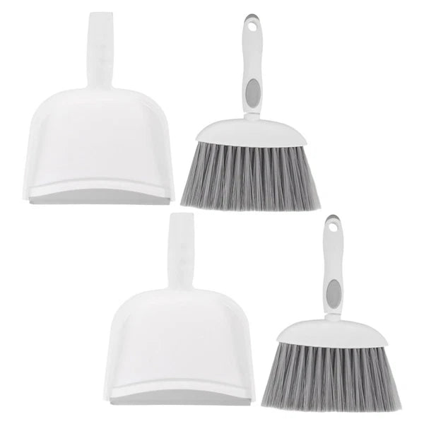 2 Sets Mini Dustpan and Brush Set, Small Broom and Dustpan,-
