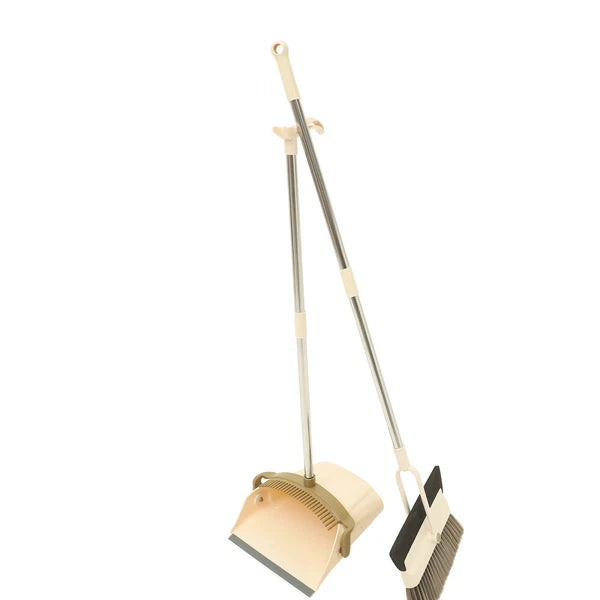 2 Sets Dustpan and Broom Set, Long Handle Broom, Dustpan, Broom,-