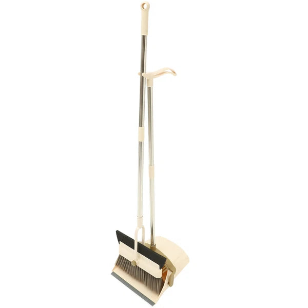 2 Sets Dustpan and Broom Set, Long Handle Broom, Dustpan, Broom,-