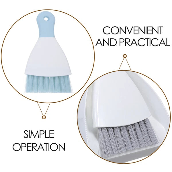 2 Piece Mini Dustpan and Brush Set, 4 Piece Small Broom and-