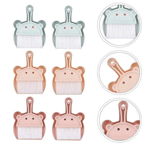 6 Sets Desktop Cleaning Broom Mini Portable Dustpan Classroom Supplies