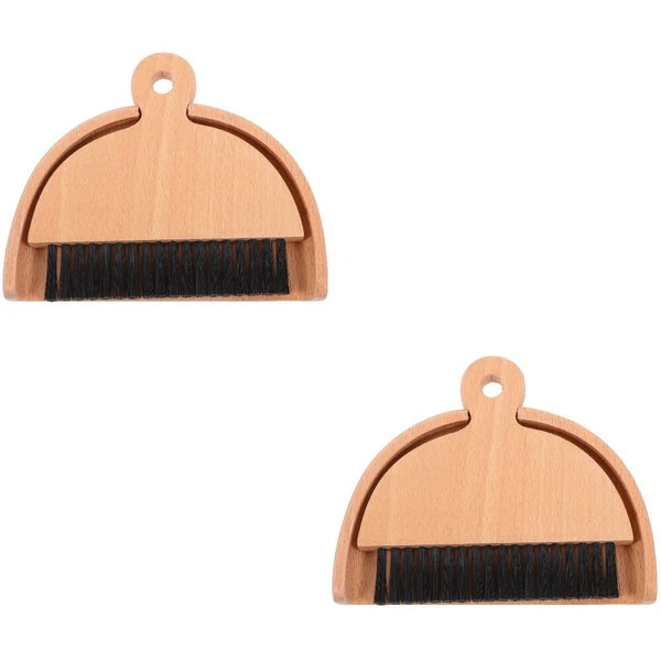 2 Sets Small Broom and Dustpan Cleaning Kit. cartoon sweeper with-