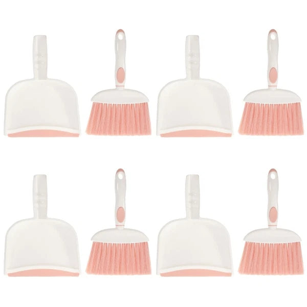 4 Sets Small Broom, Dustpan Set, Table Broom, Broom, Brush and-