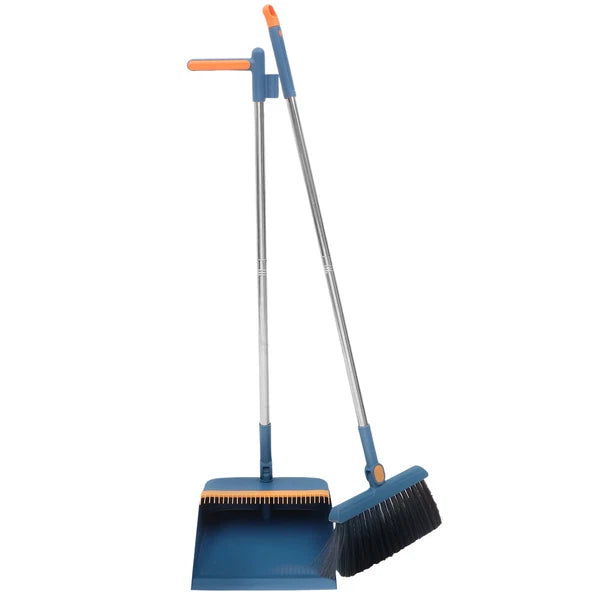 3 Sets Dustpan and Broom Set, Long Handle Broom,-