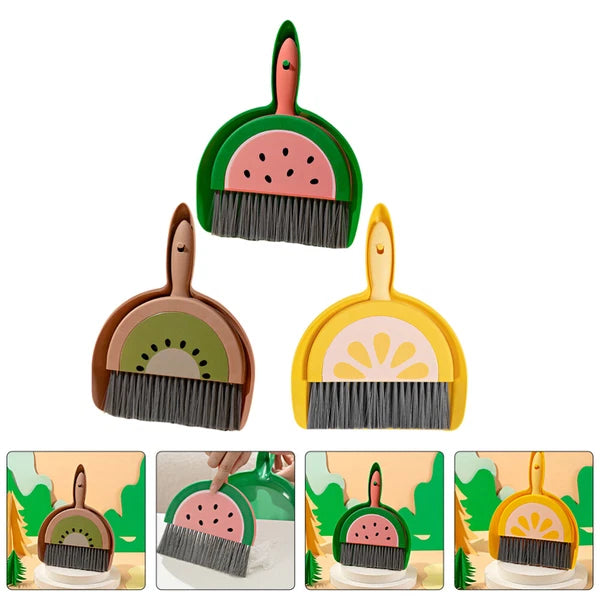 2 PCS Fruit Mini Broom Set Small Sweeping Brush For Countertop Child Office-