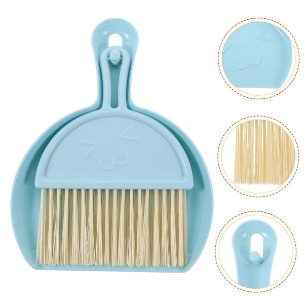 4 Sets Mini Dustpan and Brush Set, Small Broom and Dustpan,-