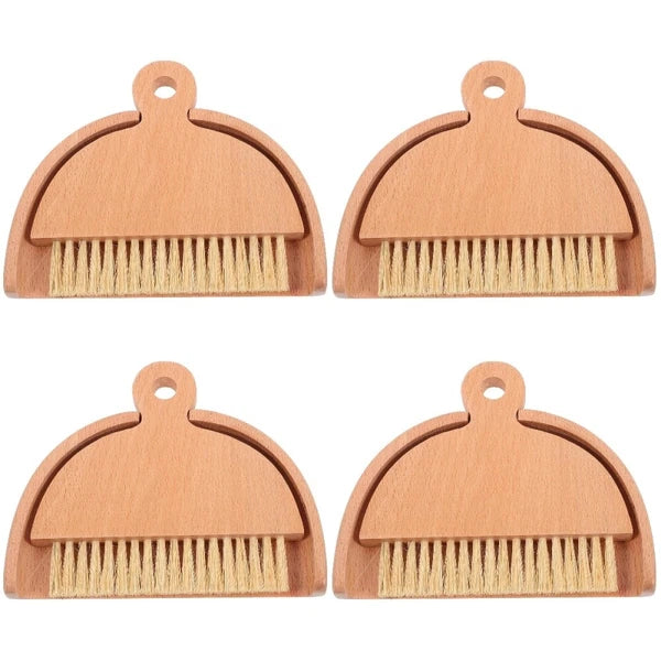 4 Sets Mini Dustpan and Broom Set, Cartoon Small Broom and Dustpan,-