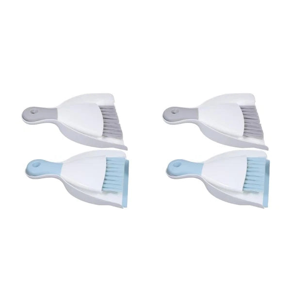 2 Piece Small Broom with Dustpan Set, 4 Piece Dustpan and-
