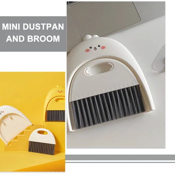 3 Sets Dustpane and Brush Set Small Mini Scrub Dust Pan-